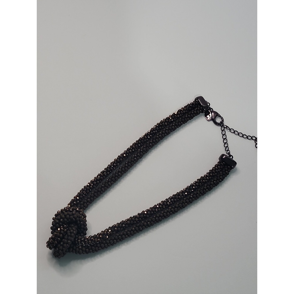 Chicos Multi Strand Metallic Beaded Knot Statement Necklace Bronze Tone - Picture 7 of 10
